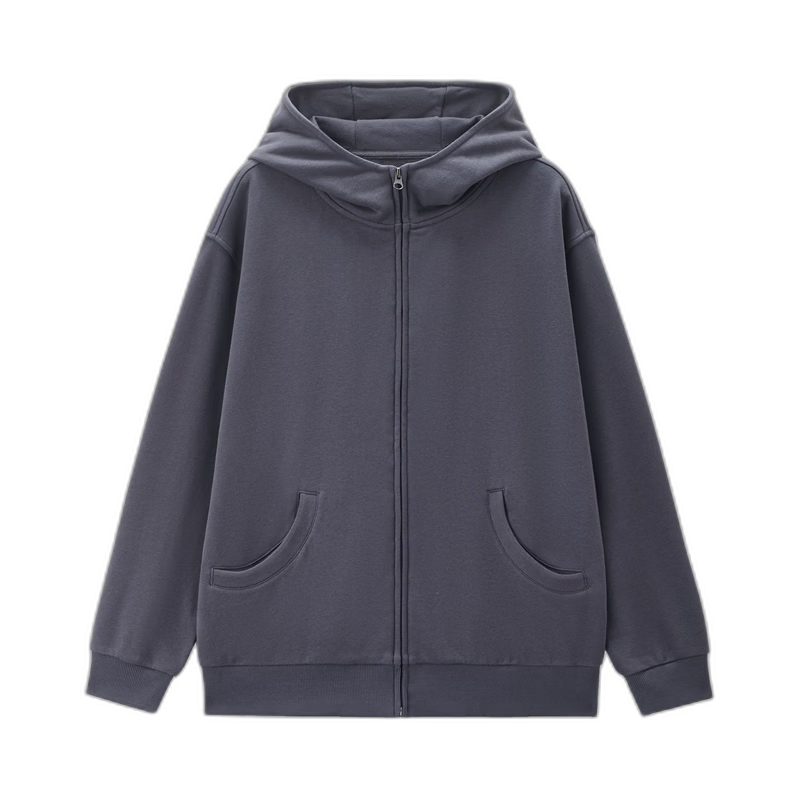 Giordano Women's Autumn Winter New Loose Mid-Length Cleanfit Hooded Zip-Up Sweatshirt 13375185