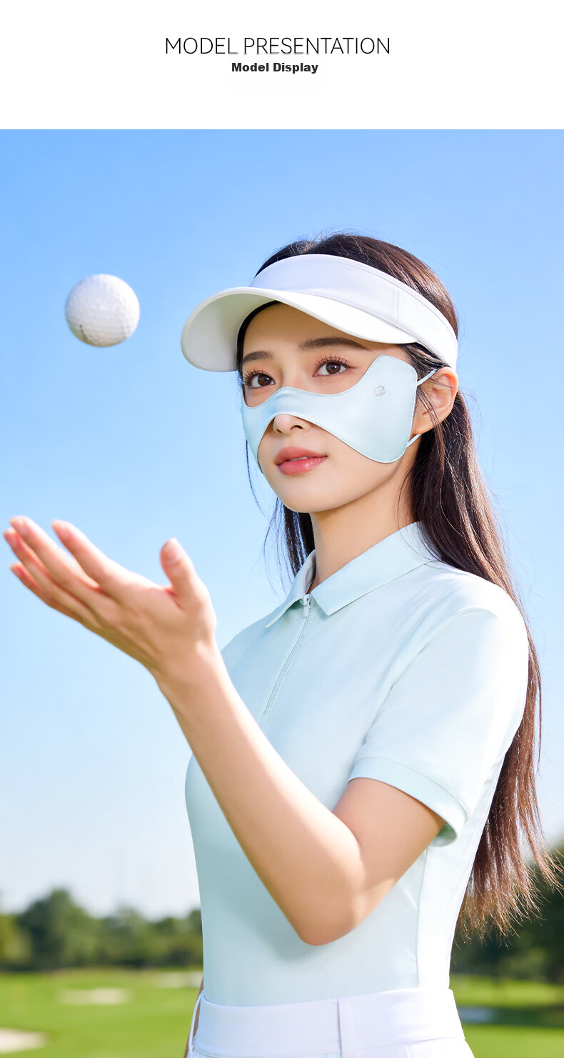 GOLOVEJOY High-Quality 100% Mulberry Silk Sunscreen Face Mask for Running and Golf, Breathable Eye Corner Protection 17