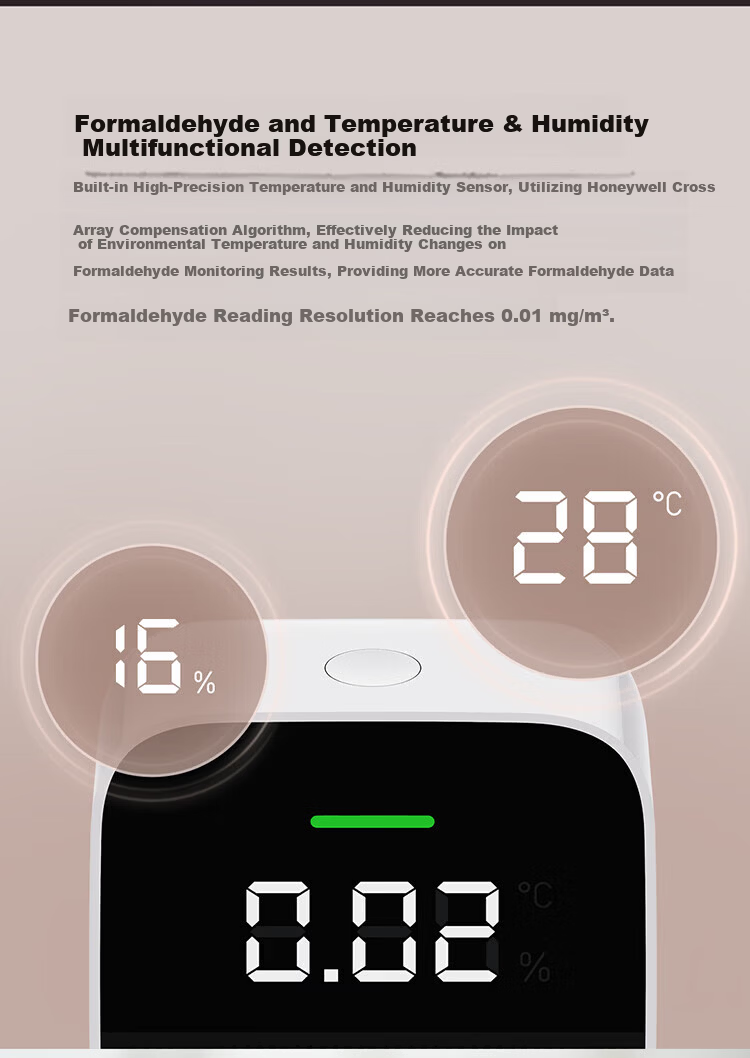 Honeywell Formaldehyde Detector PRO Upgrade Version Compatible with Mijia Smart Temperature and Humidity Home Air Quality Monitor for New Houses 5