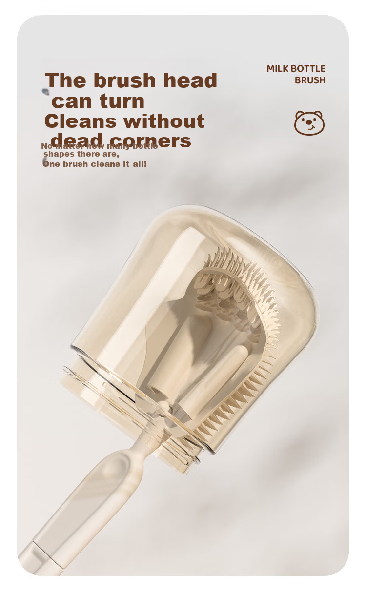 MINITUTU Silicone Portable Baby Bottle Brush Cleaning Water Cup Storage Box Nipple Straw with Draining Base Multifunctional Set 5