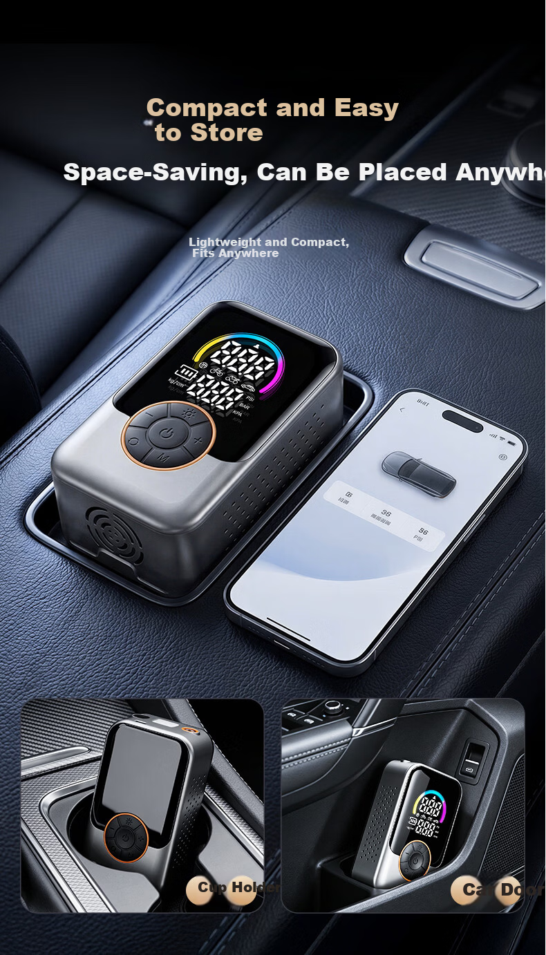 LINGCHEN Car Air Inflator Electric Tire Pump Wireless High-Pressure Tire Pressure Gauge for Xiaomi SU7 11