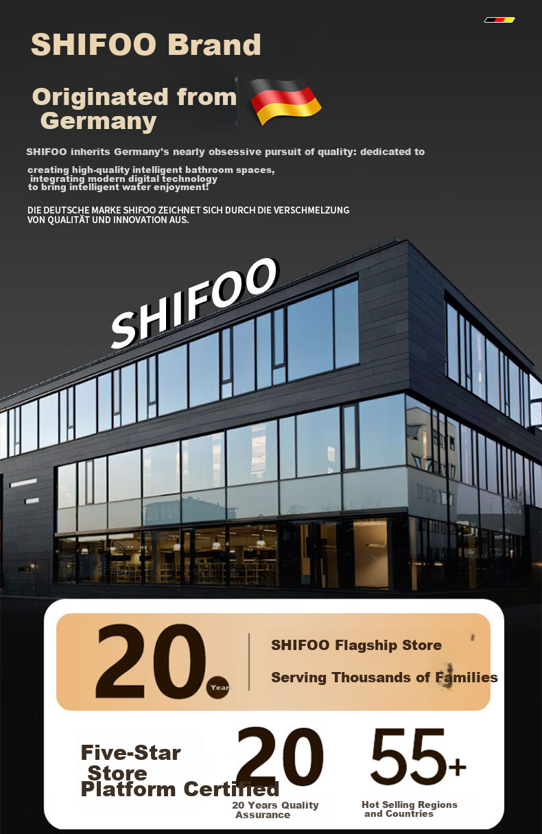 SHIFOO [Germany] High-Pressure Shower Head Large Panel Home Bathroom Shower Sprayer 1