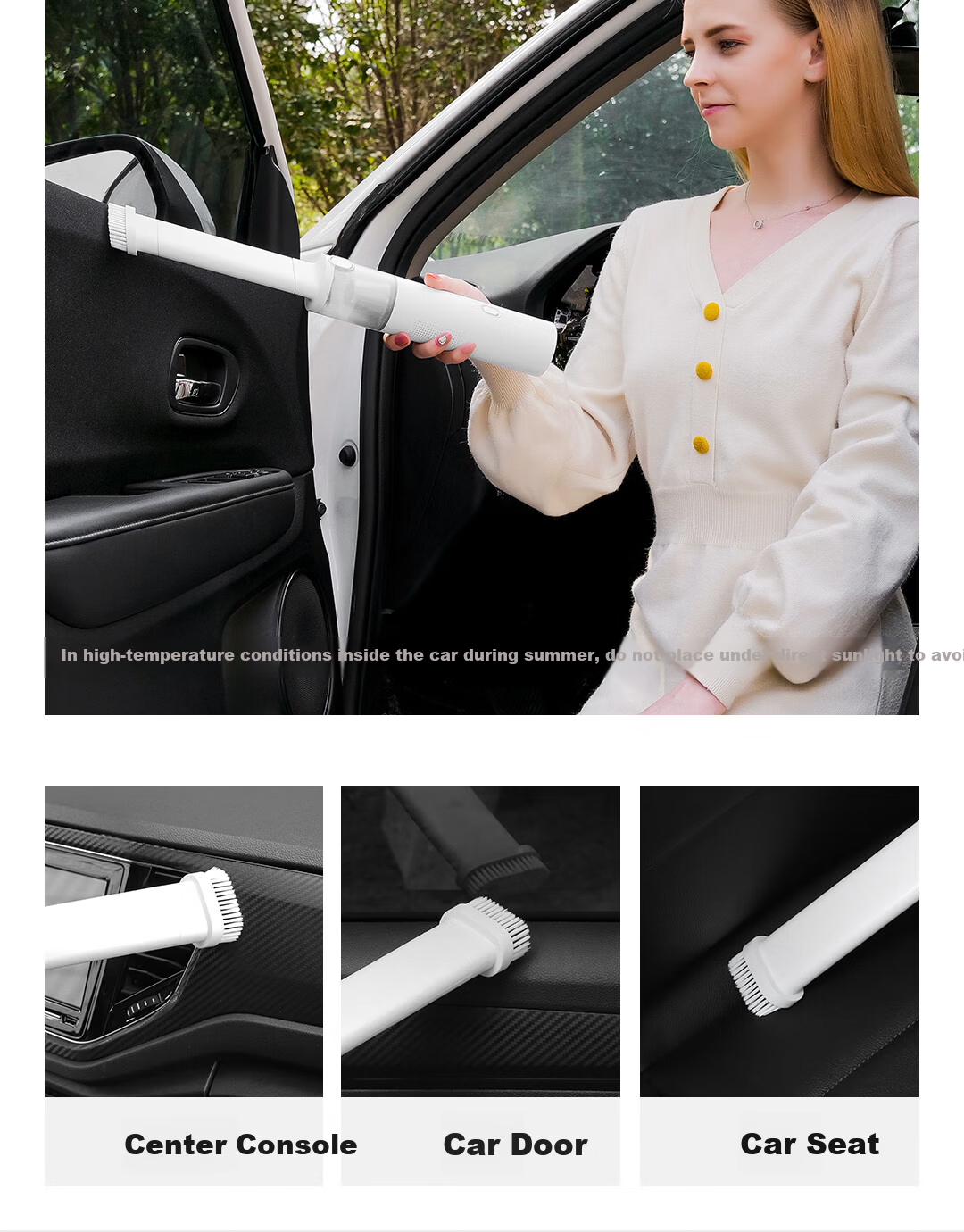 Lydsto Car Vacuum Cleaner, 20000Pa High Power, Compact Handheld Blower And Suction All-In Brushless Motor, Dual-Use for Car And Home, Desktop Portable Pet Hair Removal, Computer Dust Cleaning, Long Battery Life 13