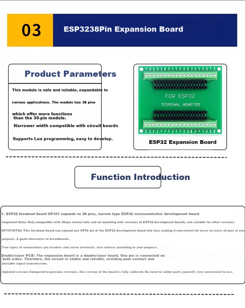 ZAVE ESP32 Development Board Type-C CH340 Original Module WiFi + Bluetooth Dual-Core CPU System Board Module 9