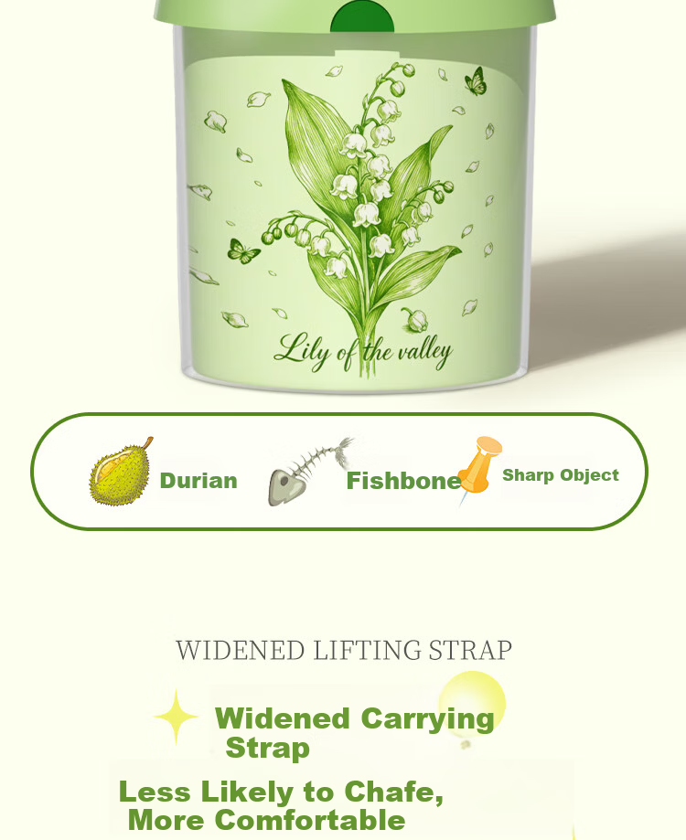 OKISS Camellia Tear-Free Garbage Bags Dormitory Portable Drawstring Thickened Plastic Bags Kitchen 2 Mil 158 Pieces 45*50cm 9