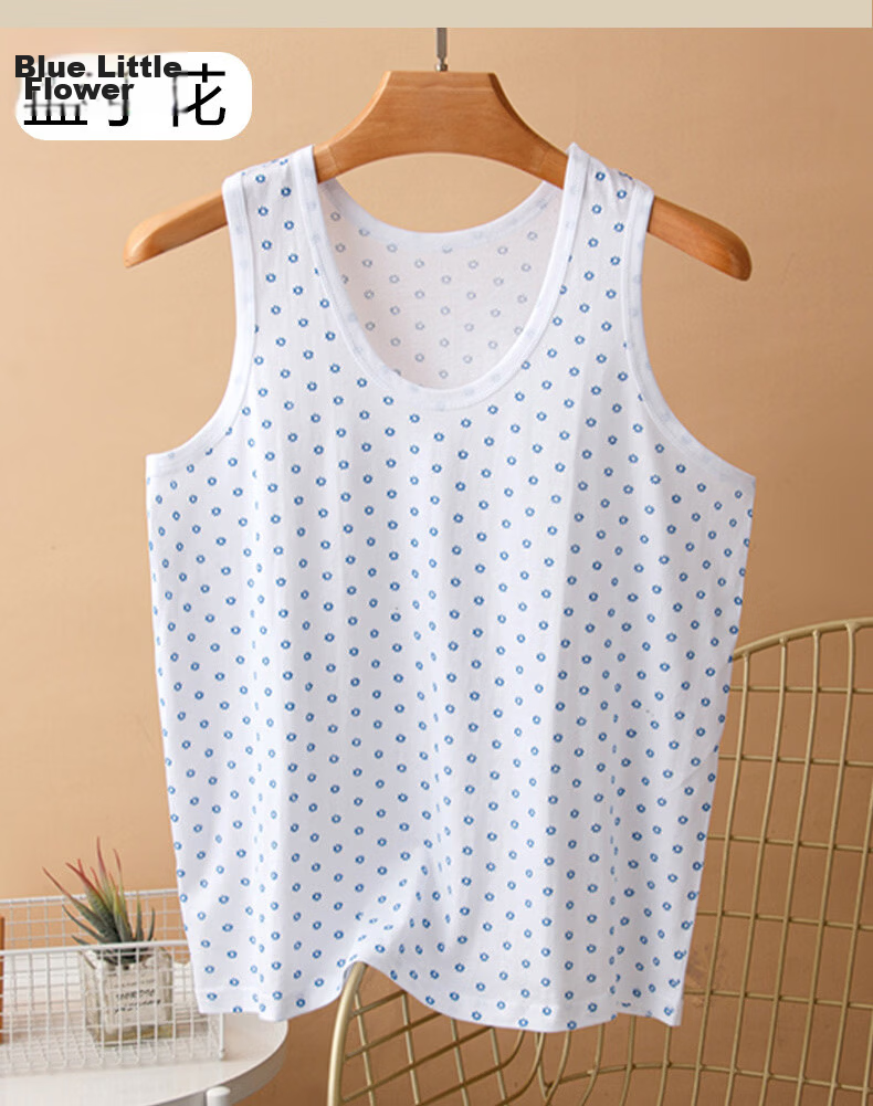 Langsha 2-Pack Cotton Sleeveless Vests for Middle-Aged and Elderly Women Breathable Sweat-Absorbing Plus Size Summer Tank Tops 16