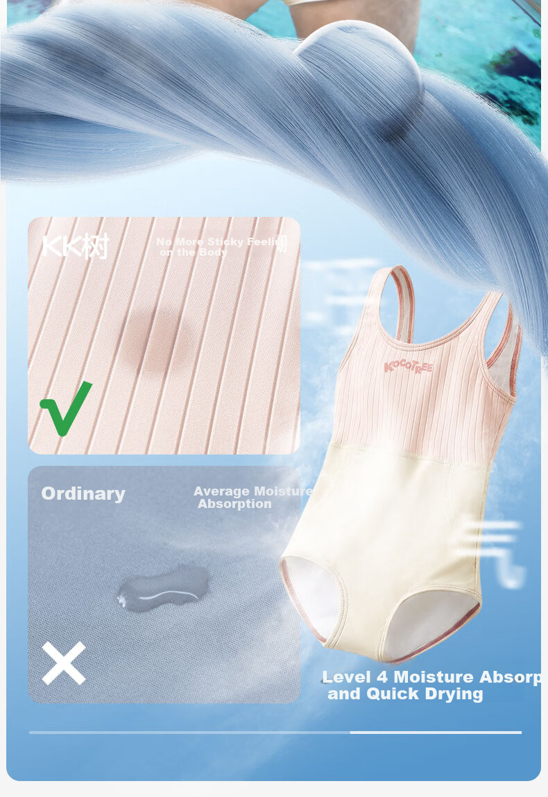 Kocotree KK Tree Kids Girls Competitive One-Piece Triangle High Elastic Chlorine-Resistant Professional Training Swimsuit 13