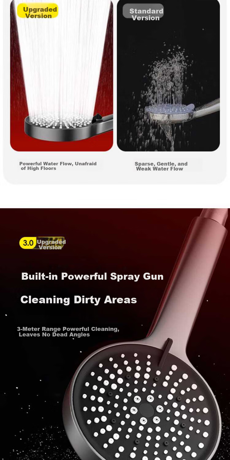 Del 28-Year Brand Pressurized Shower Head Multifunctional Handheld Bathroom Shower Set JJ-001 5