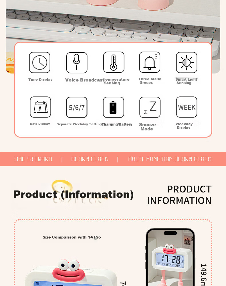 Class 3 Grade 2 Early Education Smart Alarm Clock Children's Voice Time Manager Early Learning Toy 1