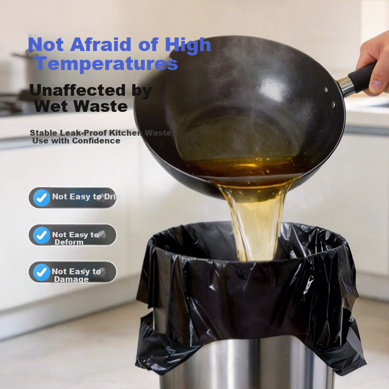 Zhijie Vest Garbage Bags 48x63cm 100pcs Double-Sided 1.7 Mil Perforated Large Handheld Household Kitchen Plastic Bags
