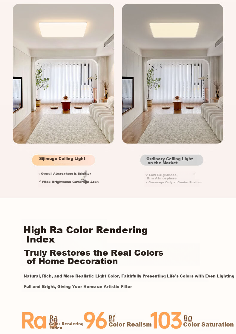 Micoe Full Spectrum Eye Protection Ceiling Light Bedroom Dining Room LED Lighting Zhongshan Mingyue Series 7