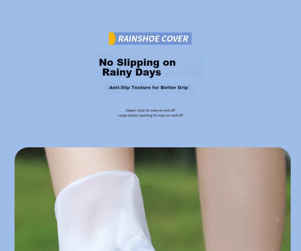 Kelorock Waterproof Sandproof Rain Shoe Covers Outdoor Snowproof Non-slip Wear-resistant Adult Mid-High Boot Covers 8
