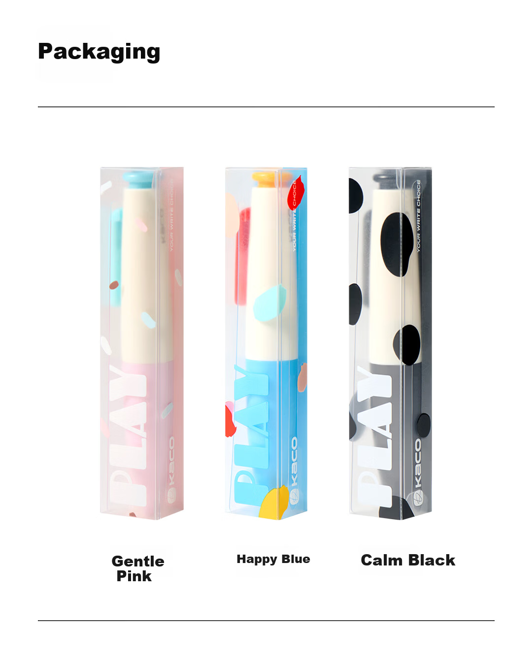 KACO Leyuan PLAY Black 0.5mm Retractable Gel Pen Bullet Tip Signature Pen Ins Stylish Student Quick-Dry Creative Carbon Ink Pen 1 Piece 6