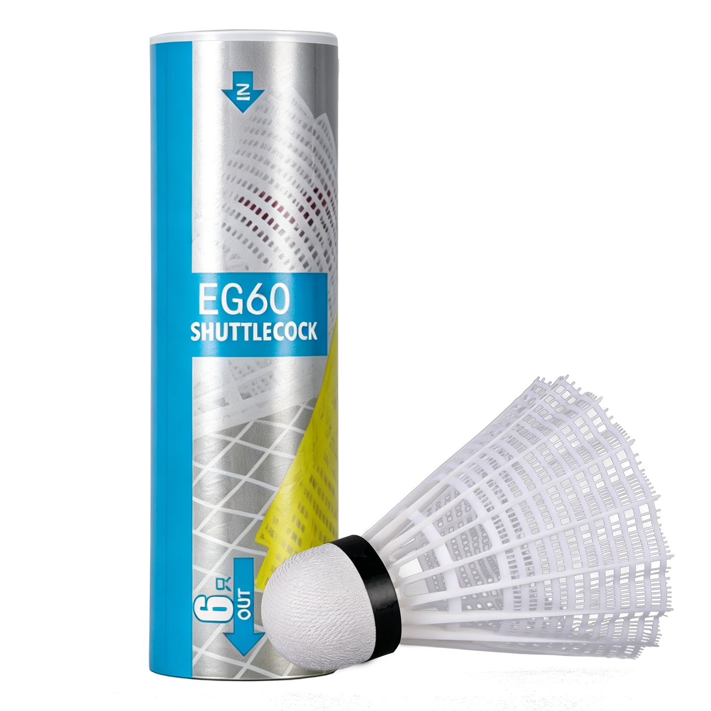 DHS Durable Training Nylon Badminton Plastic Shuttlecocks, 6-Pack White EG60