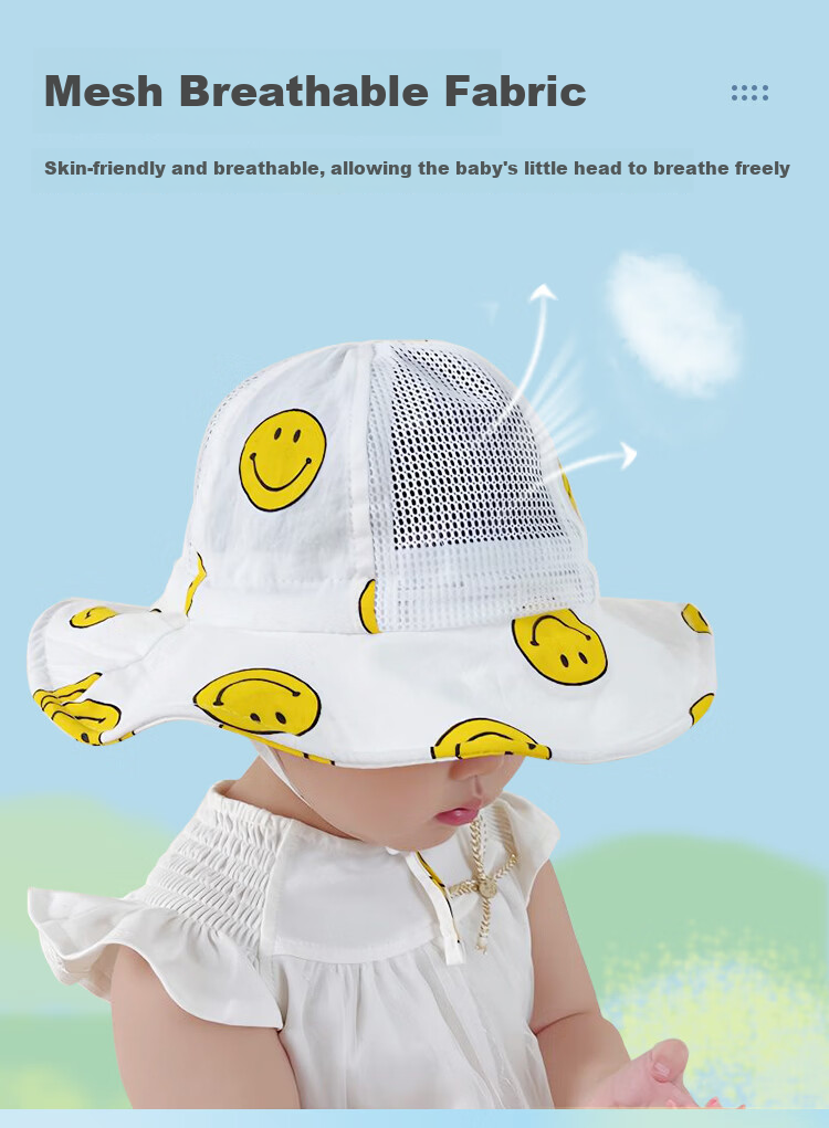 9i9 Baby Summer Mesh Fisherman Hat Sun Protection Breathable Bucket Hat for 0-2 Years A160 Blue 4