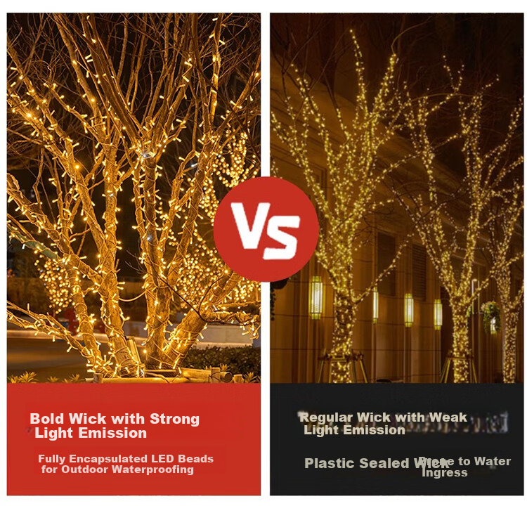 Jingyun Can Starry Sky Small LED String Lights Colorful LED Light String for Spring Festival Lantern Festival Outdoor Waterproof Color Changing String Lights 50m Male and Female Tail Connector [Jing W 7