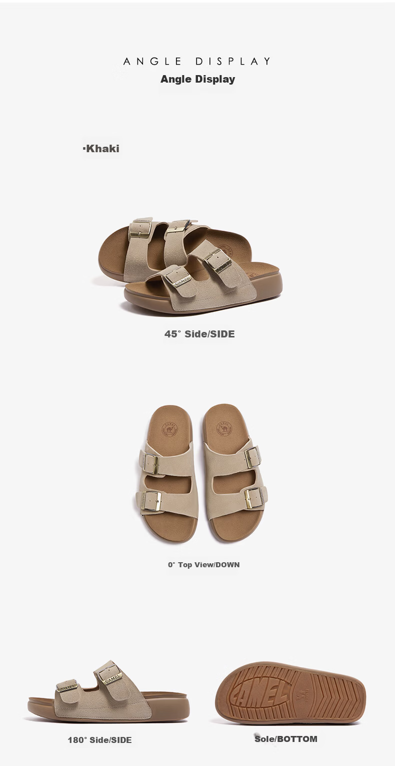 CAMEL Birkenstock Style Women's Casual Versatile Outdoor Slide Sandals L26M504022 Brown (Suede) Size 37 6