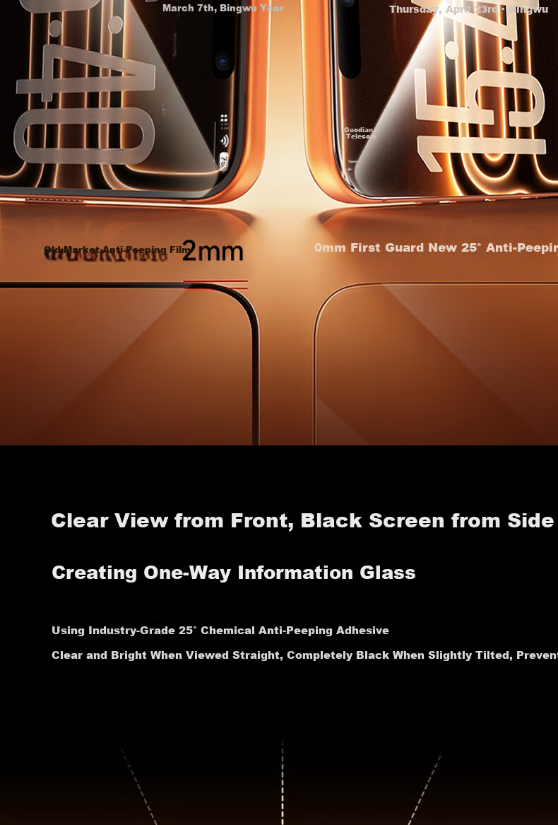 DIVI Privacy Screen Protector 25° Anti-Peeping 2-Pack for iPhone 17 Pro Max Tempered Glass Film, Anti-Fingerprint, Drop-Resistant, No Black Borders 6