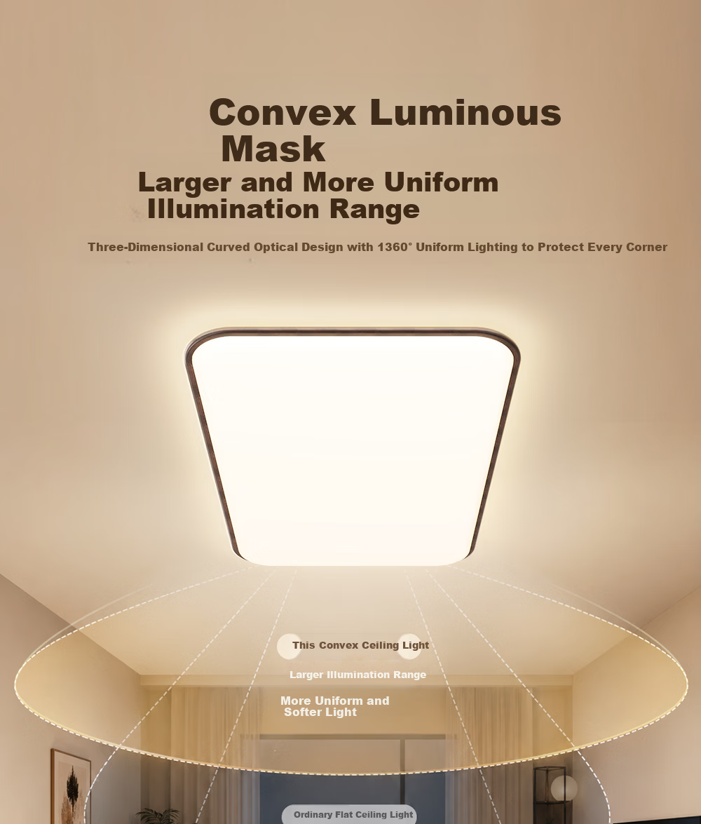Kuka LED Ultra-thin Ceiling Light Vintage Eye-care PR Lighting Walnut 90CM for Living Room Bedroom [Installation Included] 20