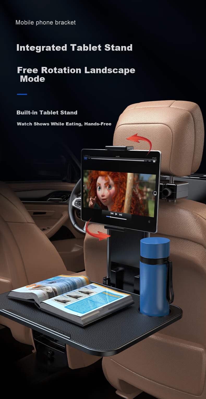 BIMLL Car Interior Small Folding Table Car Backseat Dining Table Vehicle Laptop Stand Desk 5