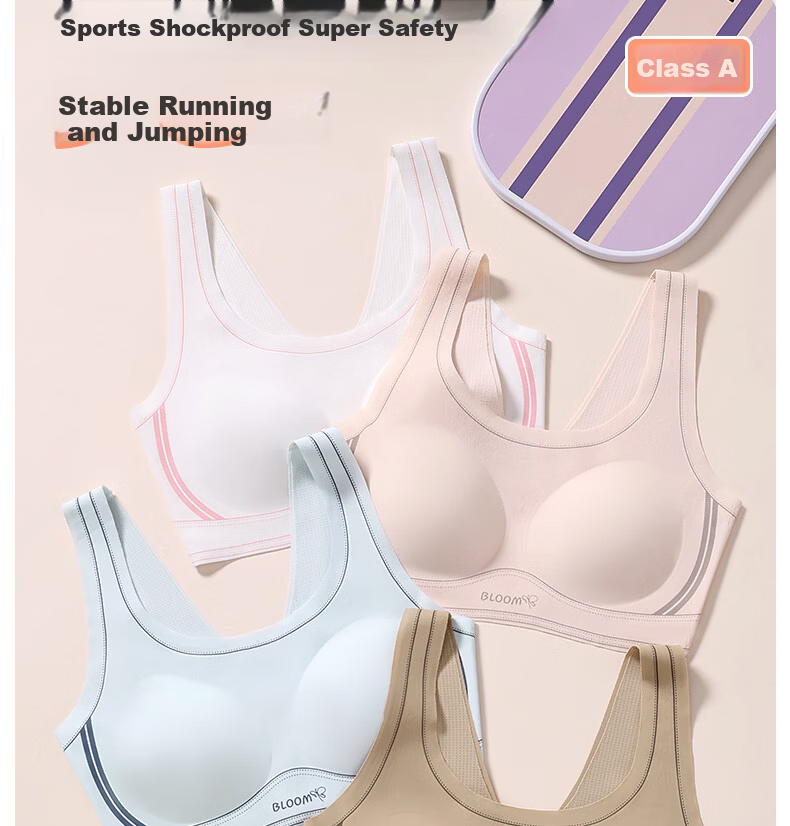 Meishianxuan Junior High School Girls Development Period Sports Vest Bra for Teenage Girls High School Girls Large Kids 2