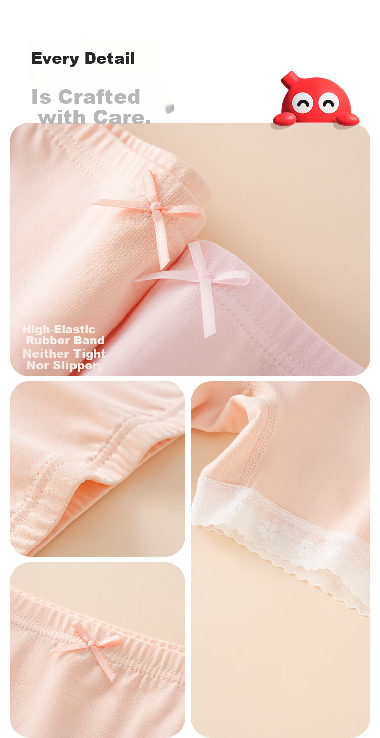 Hodo Girls' Safety Underwear Children's Cotton Antibacterial Class A Girls' Anti-Exposure Solid Color Leggings 4220 Pink Orange Size 150 11