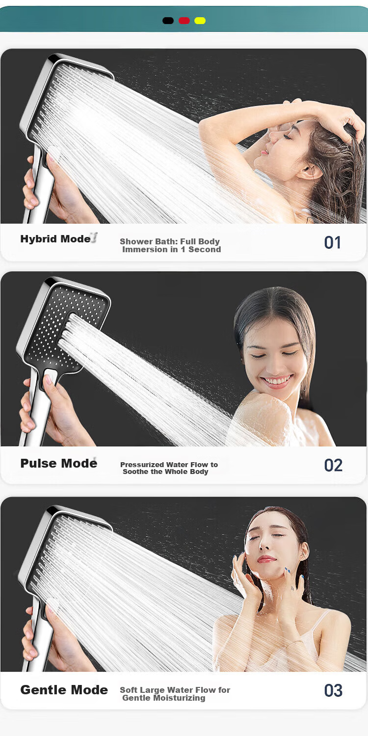 Del 28-Year Brand Shower Head High Pressure Home Bathroom Shower Set with Hose SL-002 7