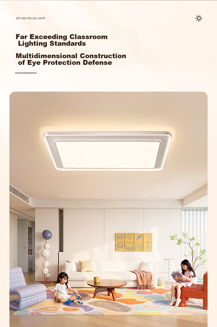 NVC Living Room Main Light Full Spectrum Eye Protection Ceiling Lamp High Brightness Smart LED Lighting for Living Room Baby-Friendly Zero Glare 9