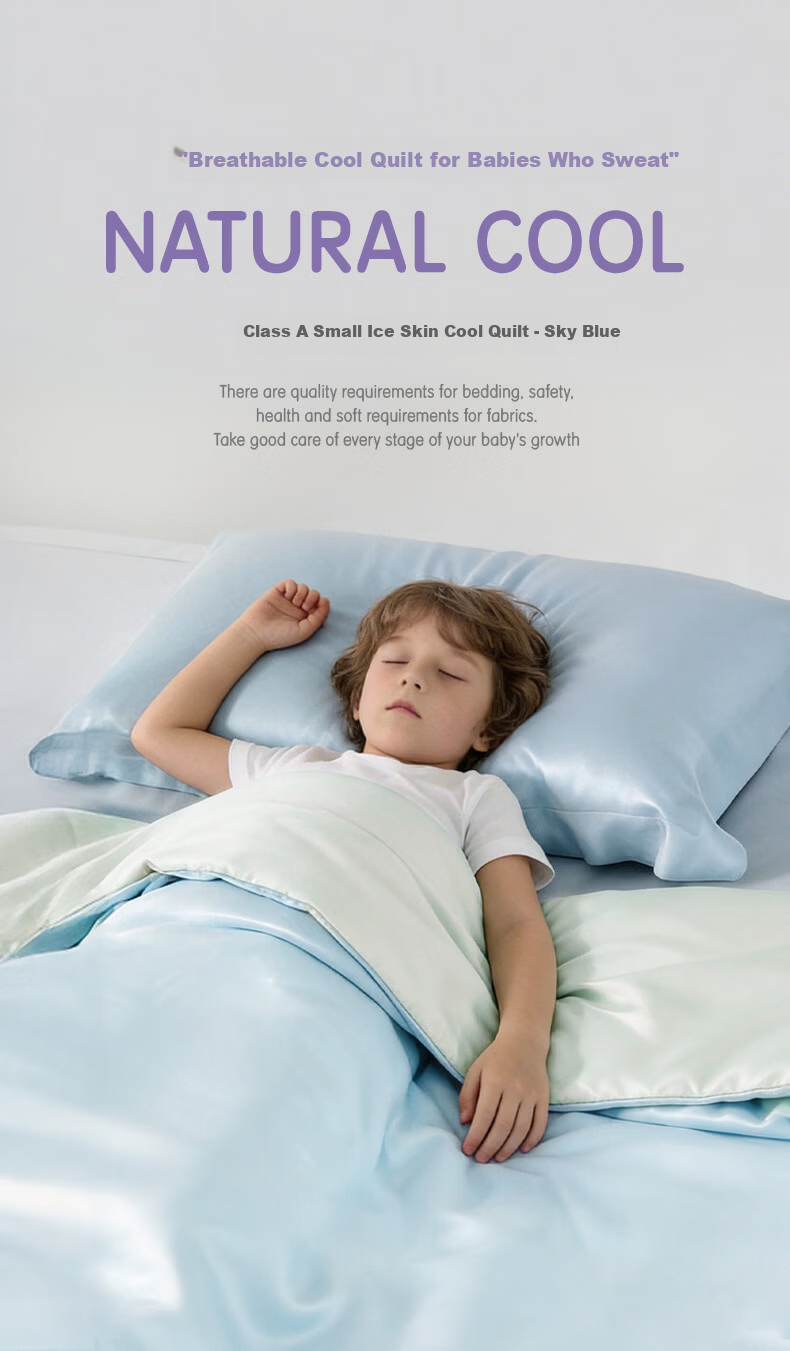 Luolaikids Class A Cooling Ice Silk Quilt Kindergarten Children's Quilt Air Conditioning Quilt Summer Quilt Baby 120*150cm 1