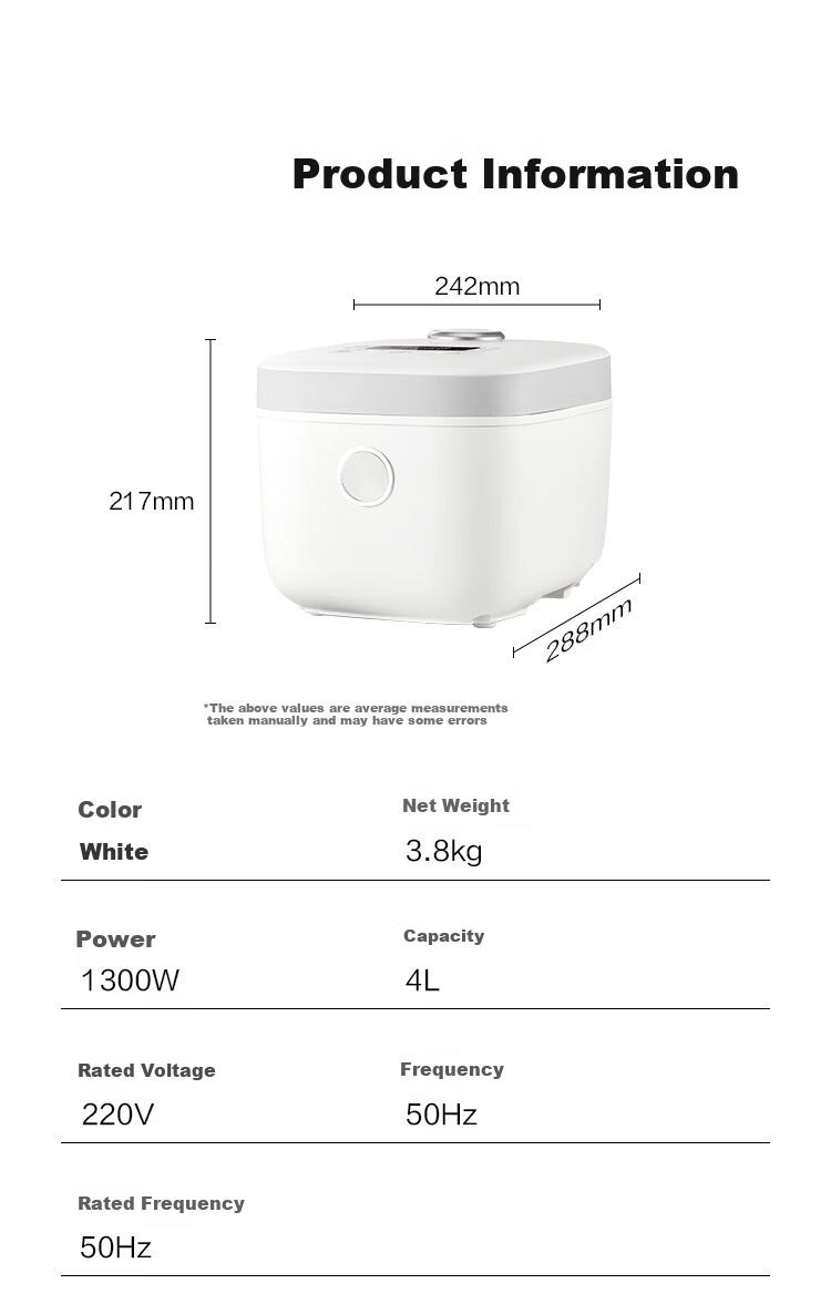 JD Original Rice Cooker for 4-5 People [IH Micro-Pressure, Zero Fluorine, Spherical Pot] Electric Rice Cooker Home Use 4L Large Capacity Multifunctional Smart Steaming And Cooking Firewood Rice 4049A 17