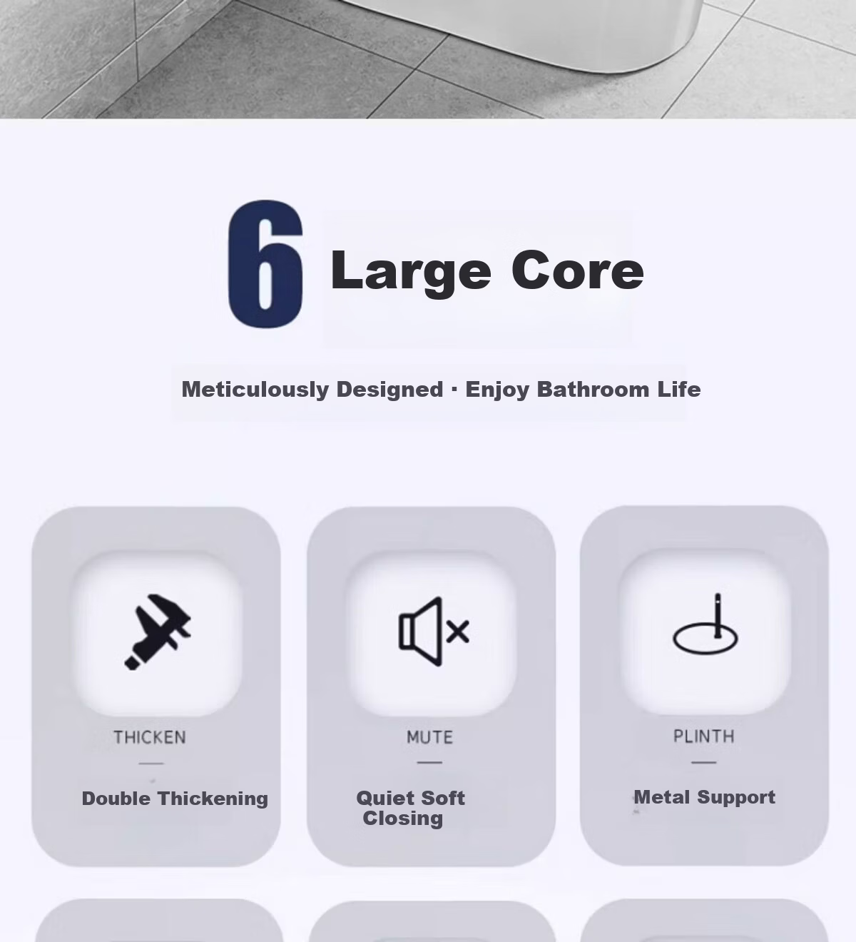 Taoshi V-Shaped Universal Toilet Seat Cover Double Slow-Closing Extra Thick Household Old-Style Toilet Lid 3