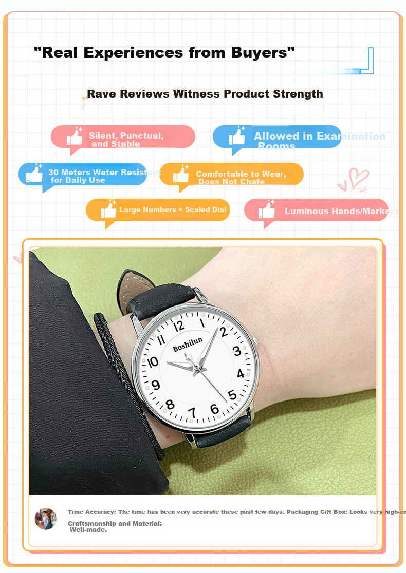 Bausch & Lomb Watch High School Entrance Exam Special Unisex Kids Time-Only Sports Silent Quartz Watch 2