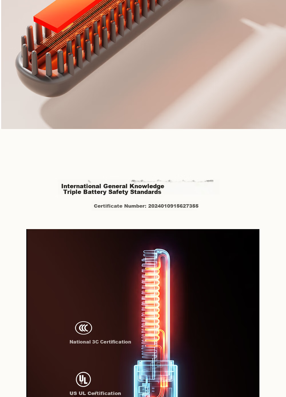 AKiracosme Lipstick Straightening Brush Mini Wireless Portable Negative Ion Constant Temperature Hair Care Home Dorm Lazy High Crown Bangs Comb 520 Gift 03SB Glowing Gold 26