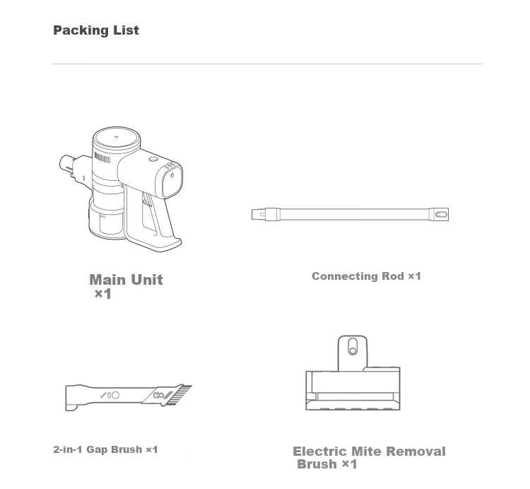 Mijia Xiaomi Vacuum Cleaner 4C 180° Blue Light Dust Detection 170AW Strong Suction Wireless Home Vacuum Cleaner Self-Emptying Anti-Tangle 34