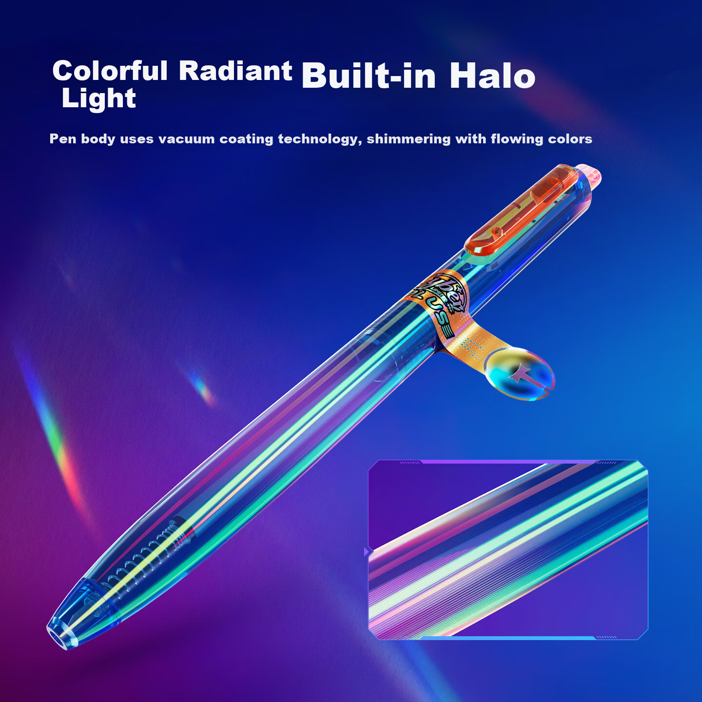 Dianshi Cyber Limited Edition Time Capsule Retractable 0.5mm Black Gel Pen High-Value Student Writing Practice Pen 0154A2Plus [Blue-Orange Barrel] 1 Pen 2 Refills
