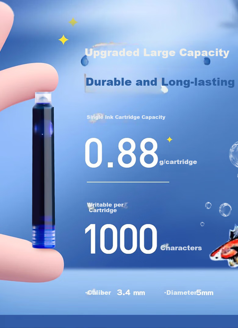 HERO Ink Cartridges 359 Quick-Dry Black 3.4mm Diameter for 3rd Grade Students 50pcs 7