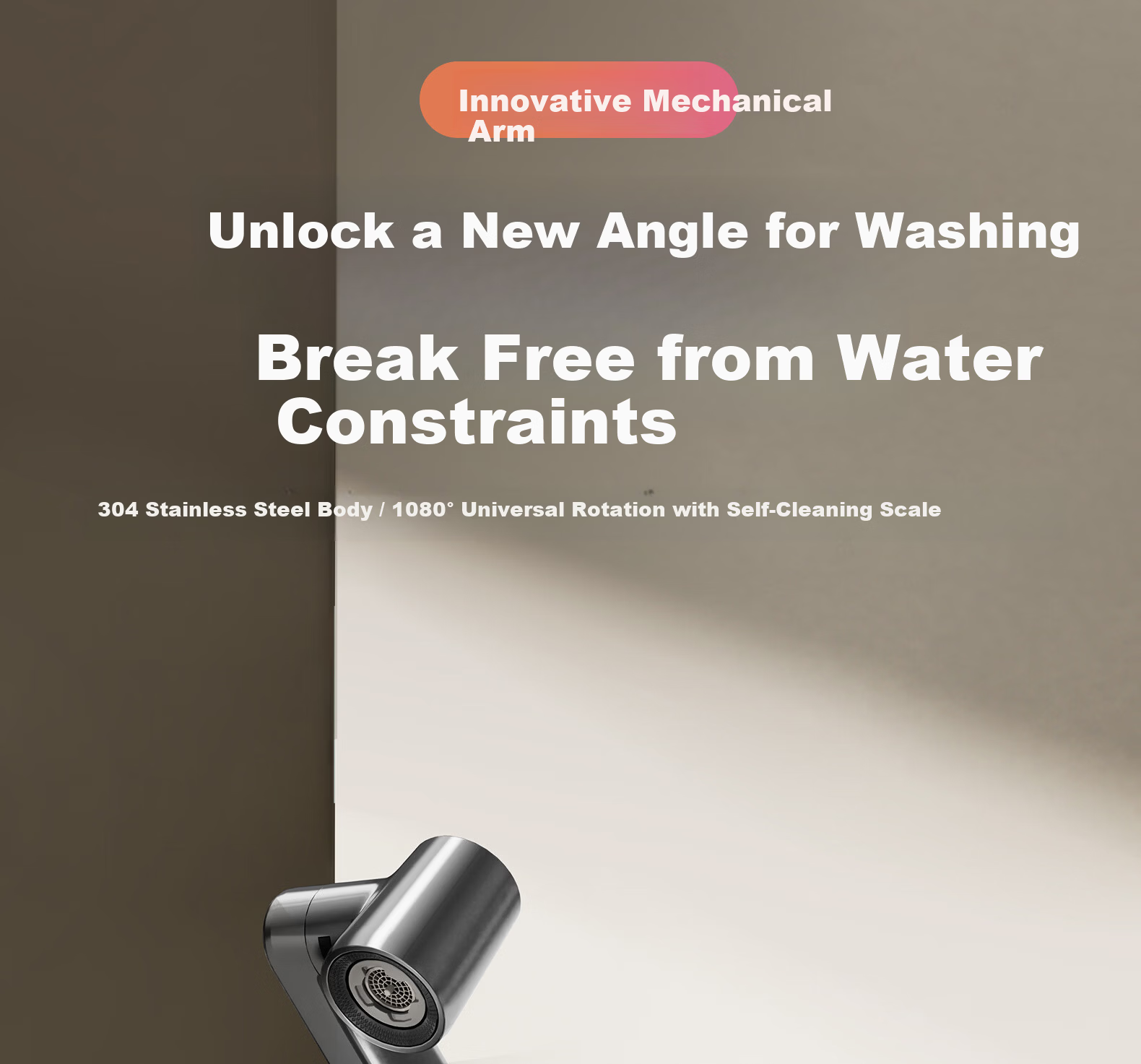 Submarine Mechanical Arm Faucet for Sink Bathroom Basin Under-counter Hot and Cold Water Mixer 2-in-1 Stainless Steel L7112H 6