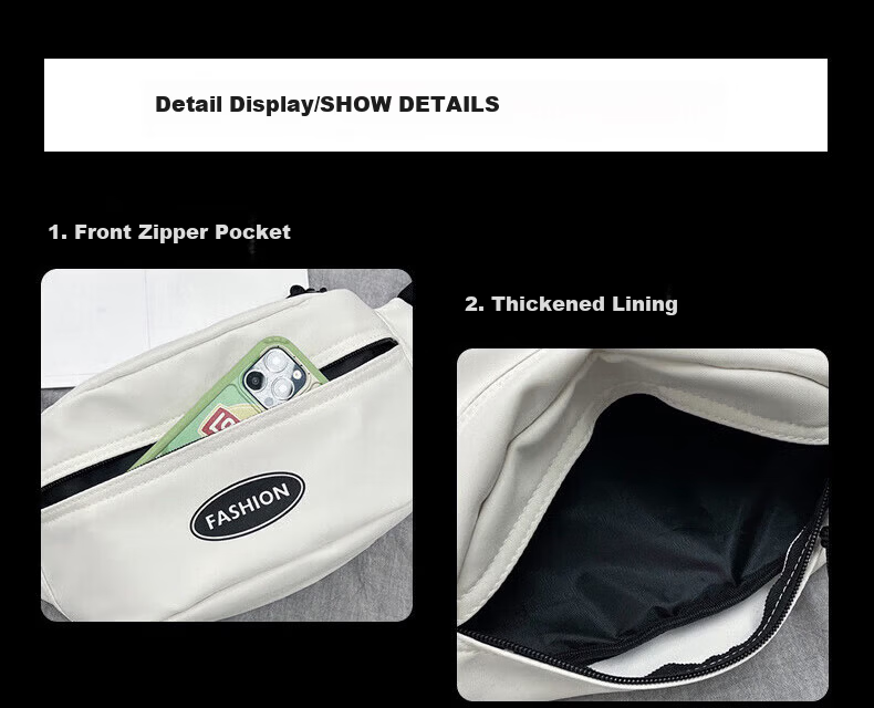 LOHAS Travel Crossbody Bag Men's Shoulder Bag Single Shoulder Chest Bag Backpack Small Bag Casual Sports Portable Shoulder Bag for Men 3