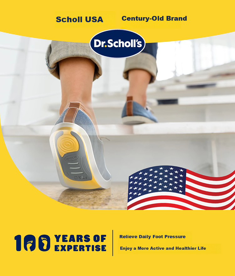 Dr. Scholl's US Imported Comfort Insoles Arch Support Shock Absorption Soft Cushioned Anti-Fatigue Unisex 7