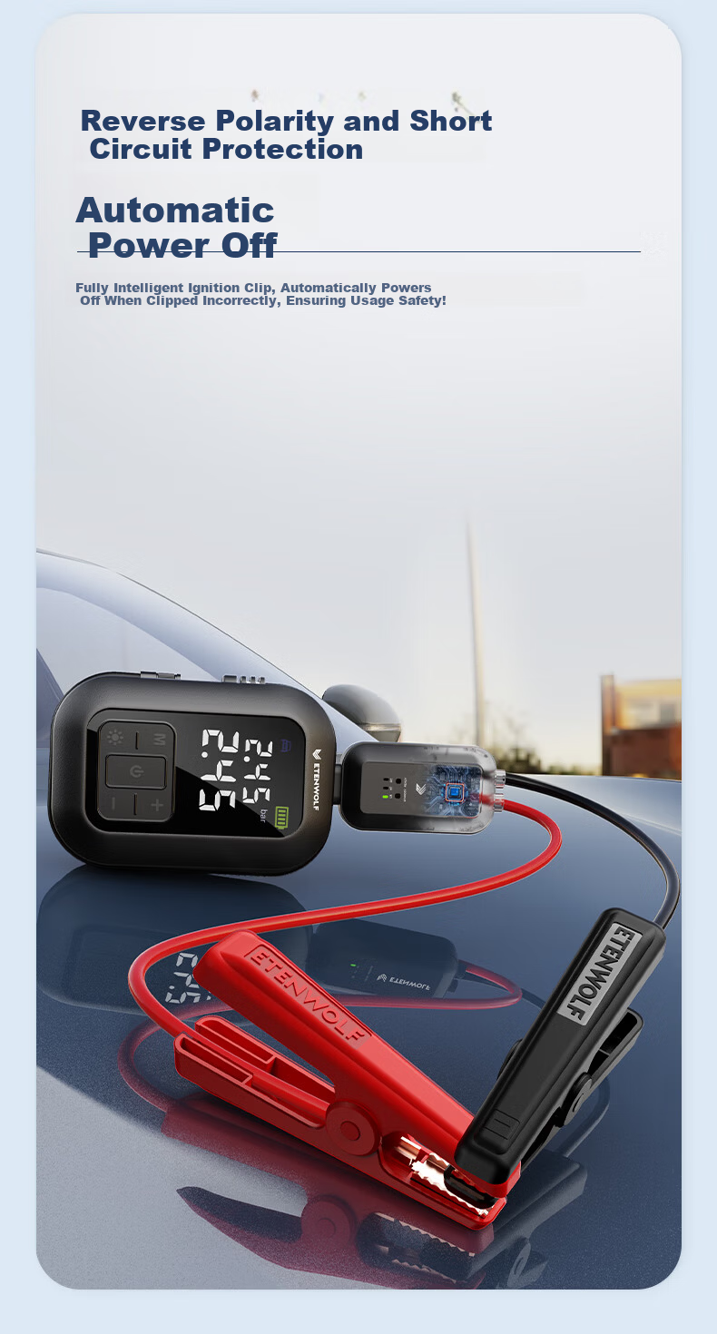 ETENWOLF X5pro Car Emergency Jump Starter Power Bank with 3C Certification and Integrated Air Pump 13