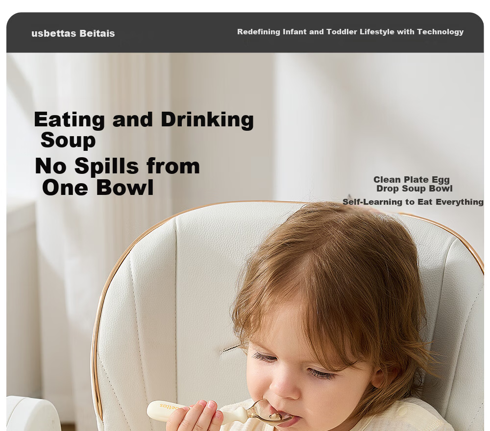 Beitais Egg Drop Soup Bowl Baby Training Silicone Integrated Suction Children's Tableware 3
