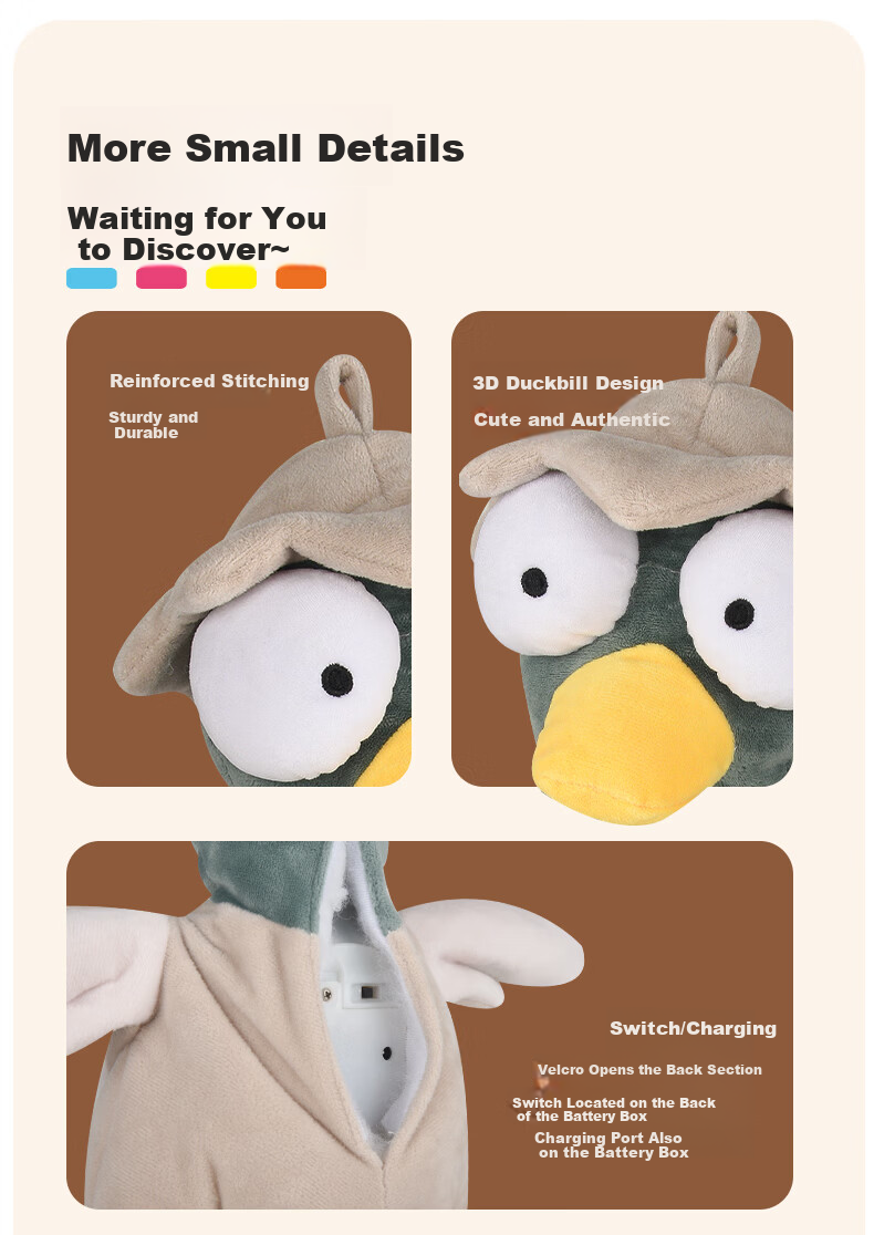 Beingmate Children's Plush Repeating Duck Toy Baby Meeting Gift Soothing Interactive Smart Kids Birthday Present 11