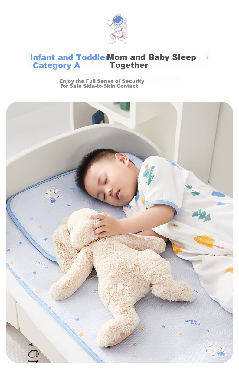 MERCURY Kids Rainforest Sound Baby Cooling Mat Ice Silk Baby Crib Washable (Antibacterial Cooling) 65cm×120cm 9
