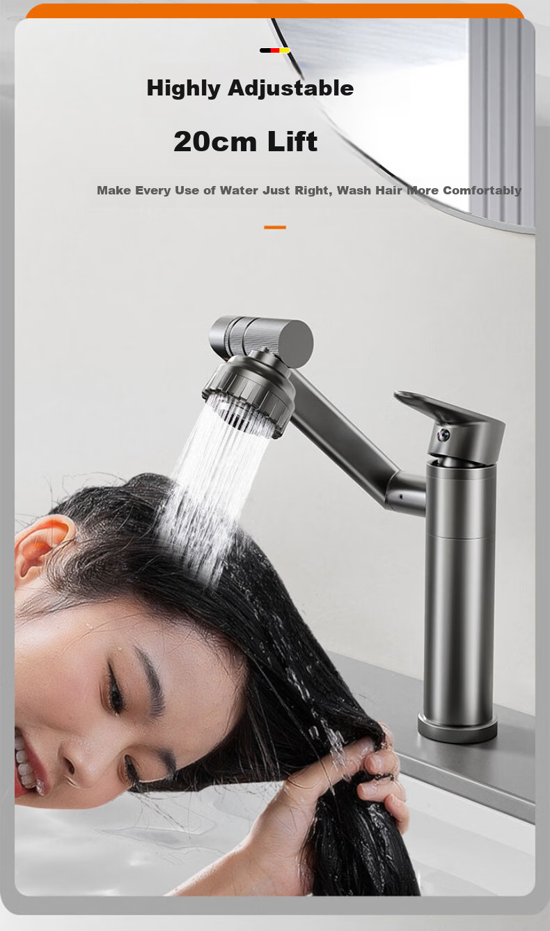 HOMK German Bathroom Faucet Basin Mixer Tap Hot and Cold Water Sink Faucet for Washbasin Vanity 6