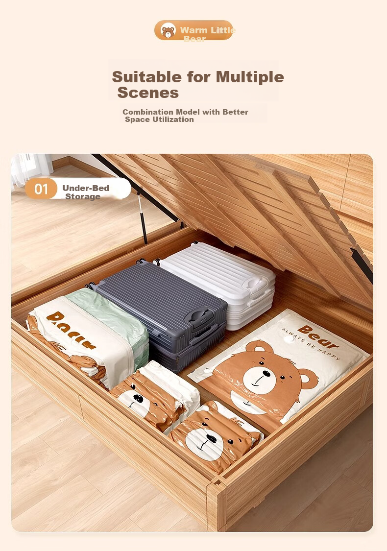 Ontu Vacuum Compression Storage Bag Electric Air Pump for Quilts Clothes Down Jackets Sealed No-Pump Organizing Bag 8