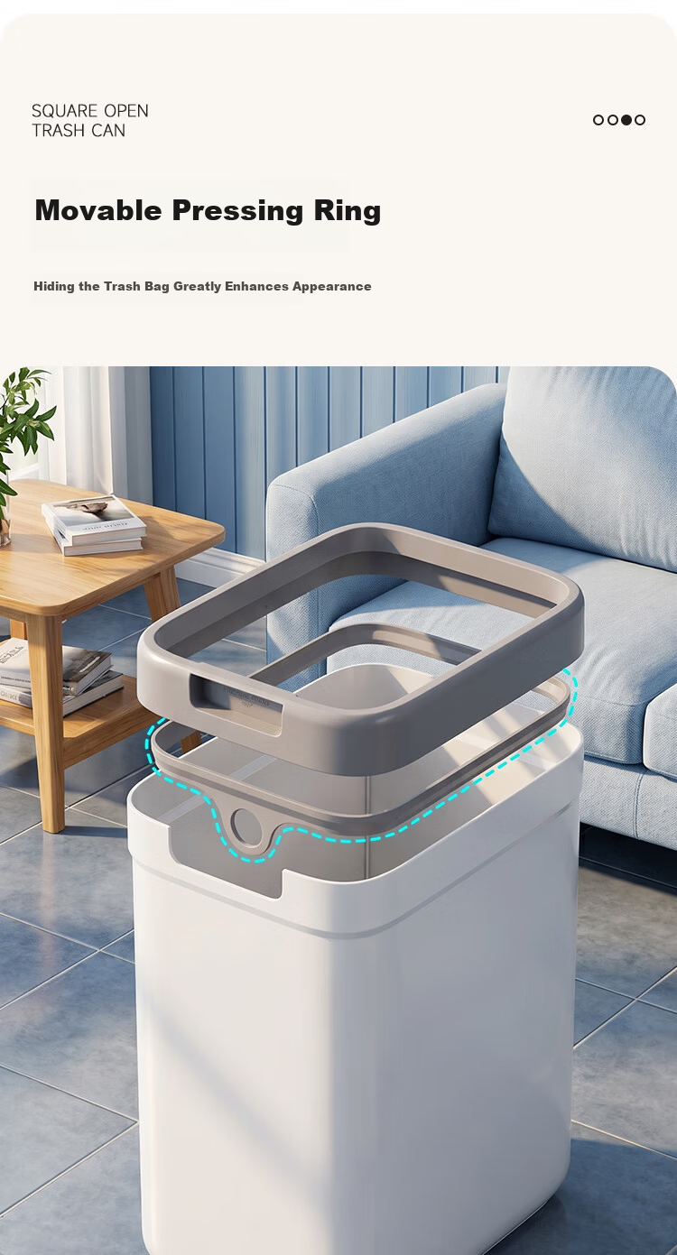 Jiabangshu 8.9L Large Lidless Trash Can for Office Dormitory Home Living Room Kitchen Bathroom Trendy Wastebasket 7