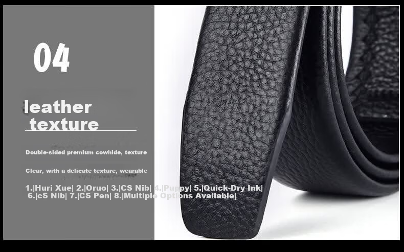 JIFANPAUL Paul Headless Men's Automatic Buckle Genuine Leather Business Belt Strap Waistband 13