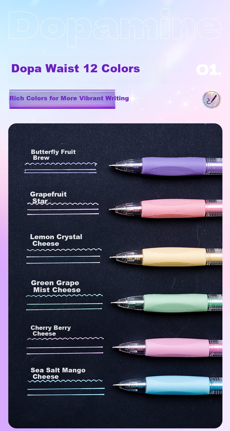 M&G Click Colorful 0.5mm Gel Pen Acrylic Marker Ins Style Painting Pen for Elementary to High School Students Black/6pcs AGPUC502 3
