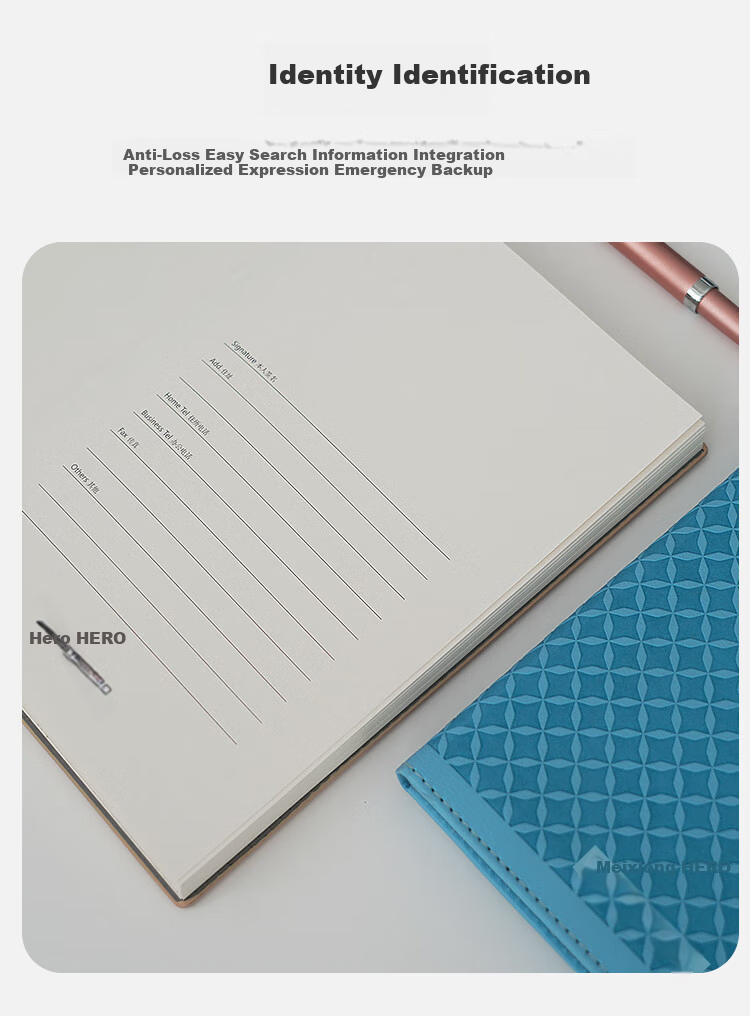 HERO A5 Business Notebook Thickened Hard Cover Soft Leather Simple High-End Gift Meeting Portable Office Stationery Lined Tearable Diary Journal Binder 3