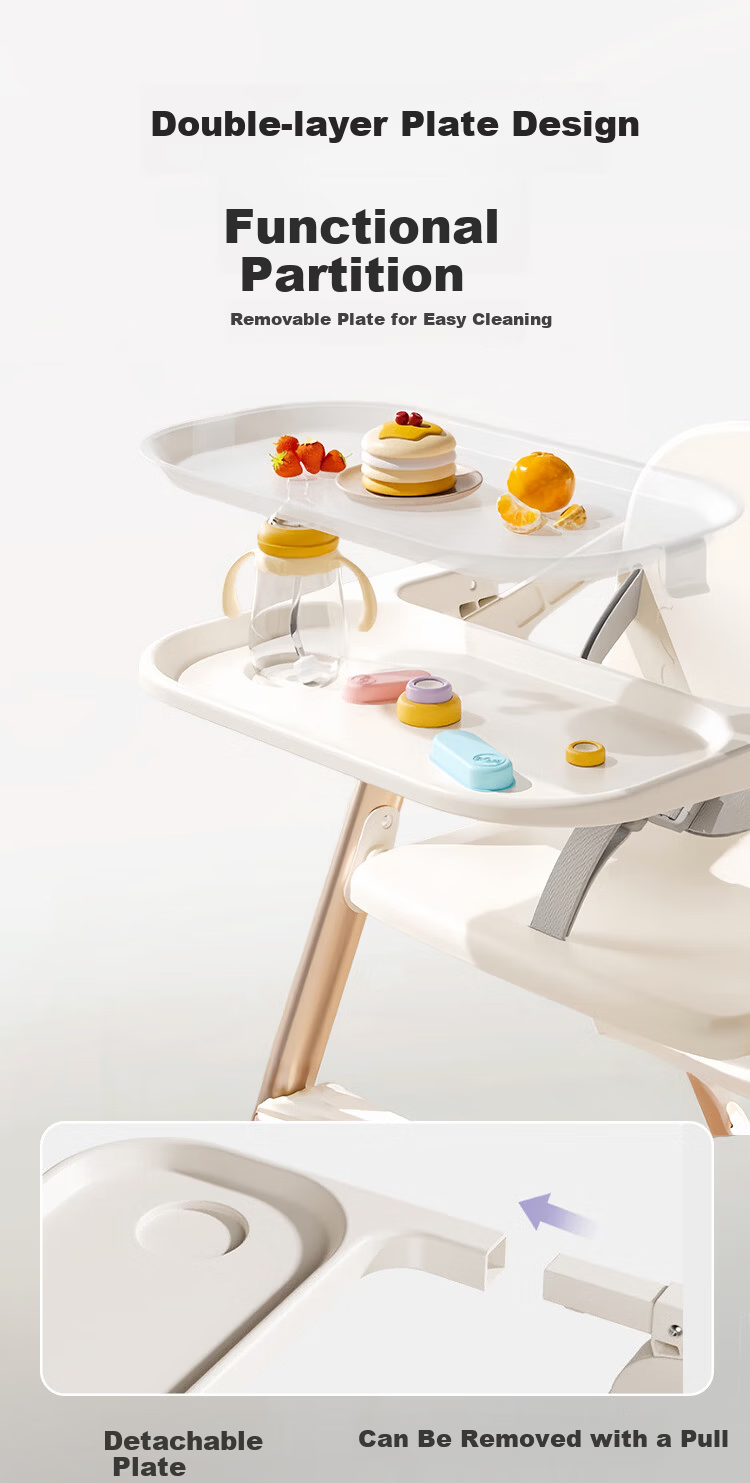 Ipoosi Baby Portable High Chair Children's Dining Chair Multifunctional Foldable Infant Feeding Chair for 0-6 Years Old 5